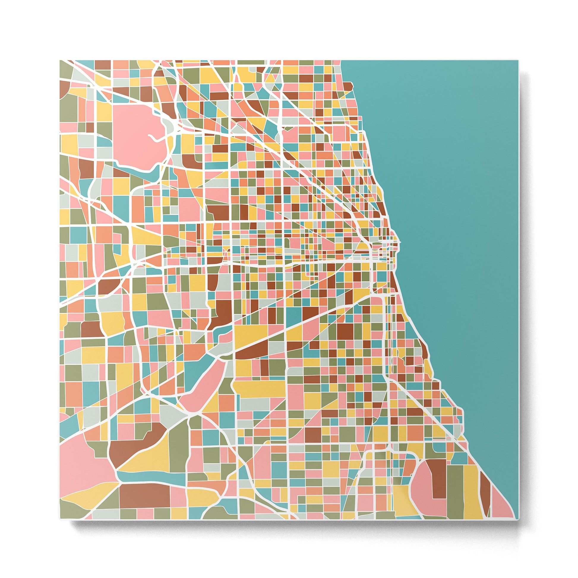 Chicago Map Art Metal Print
