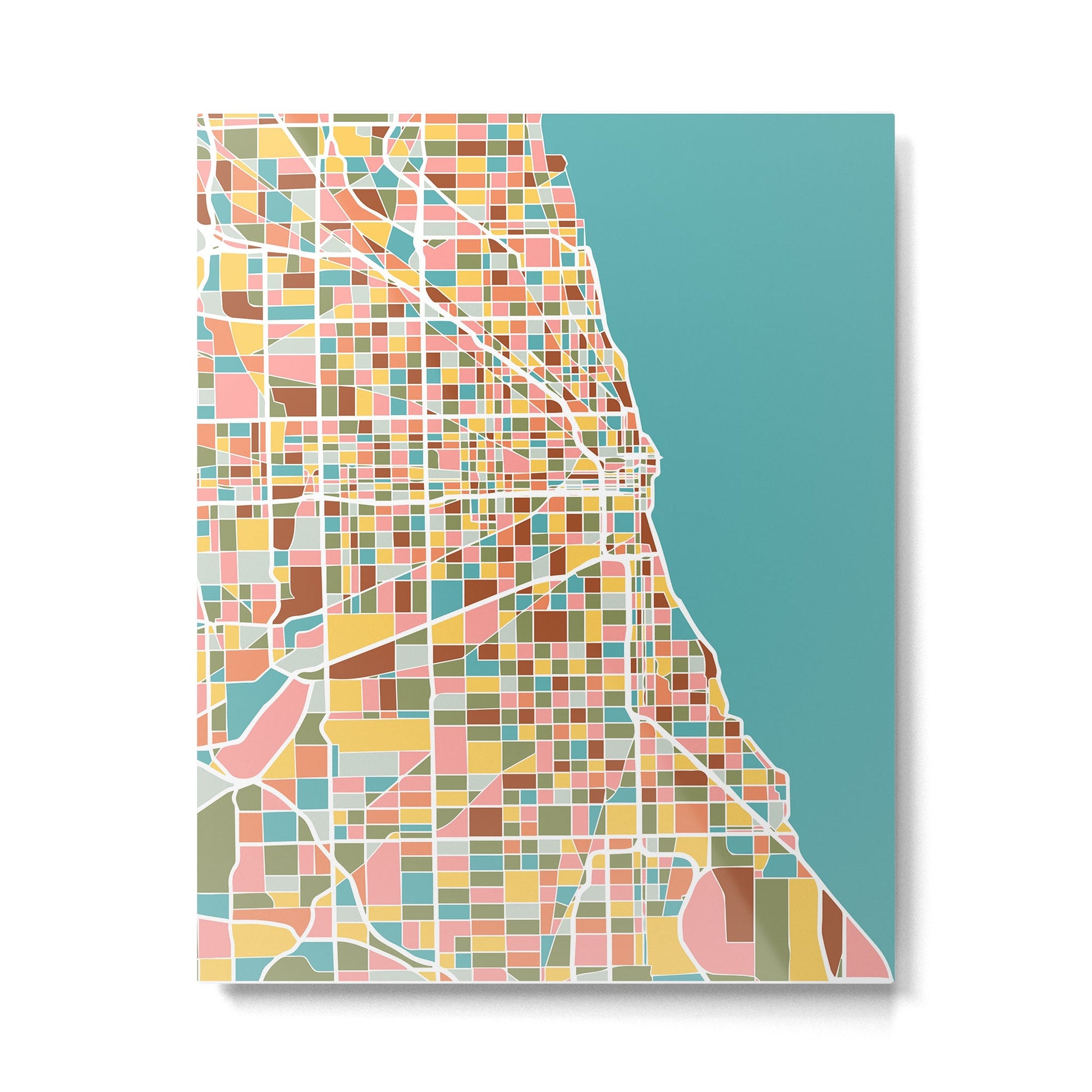Chicago Map Art Metal Print