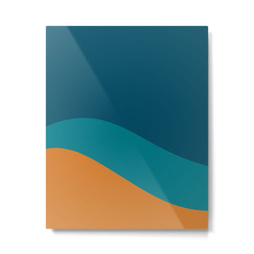 Moderna Bold Wave - Minimalism in Blue, Teal, and Orange Metal Print