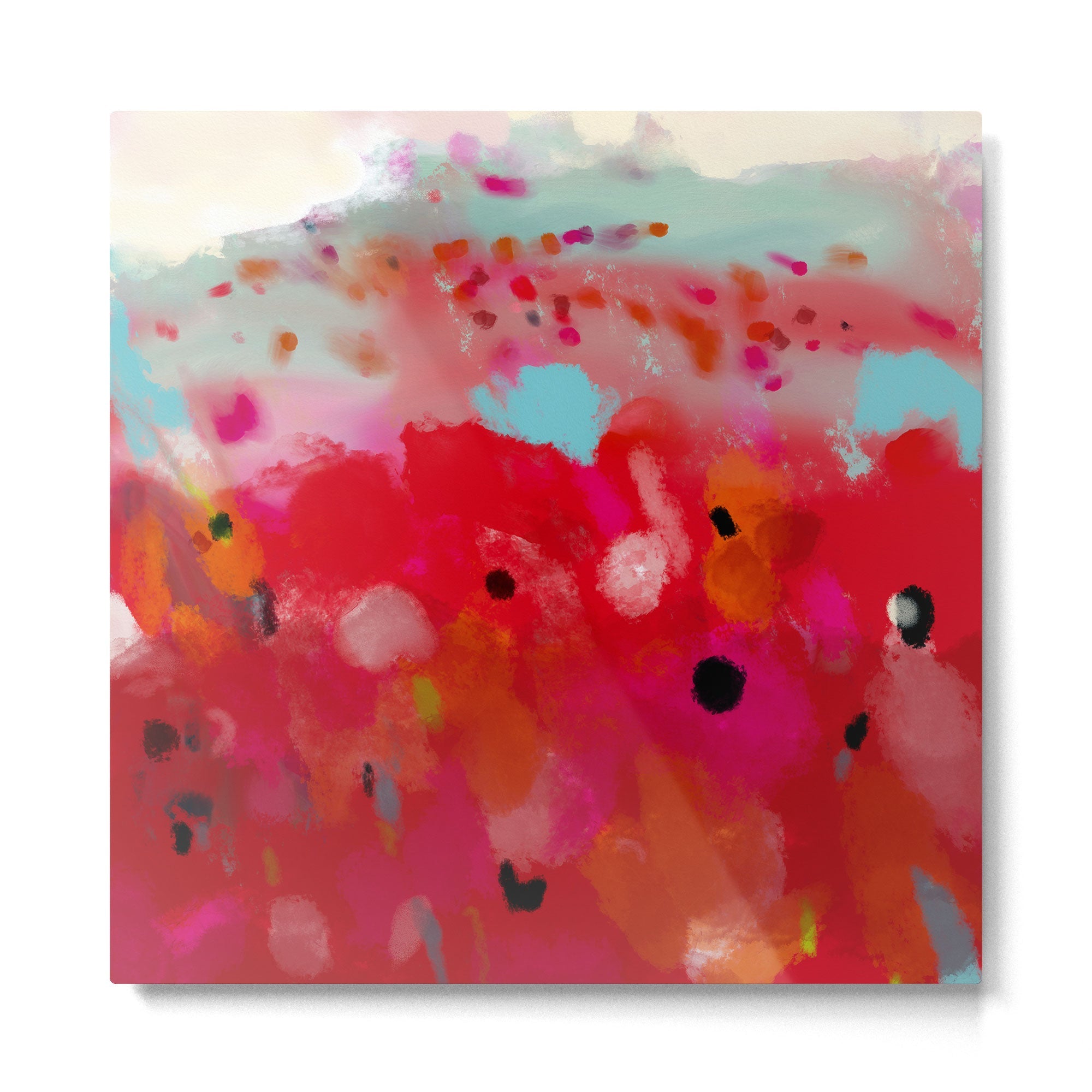 red poppies field abstract Metal Print