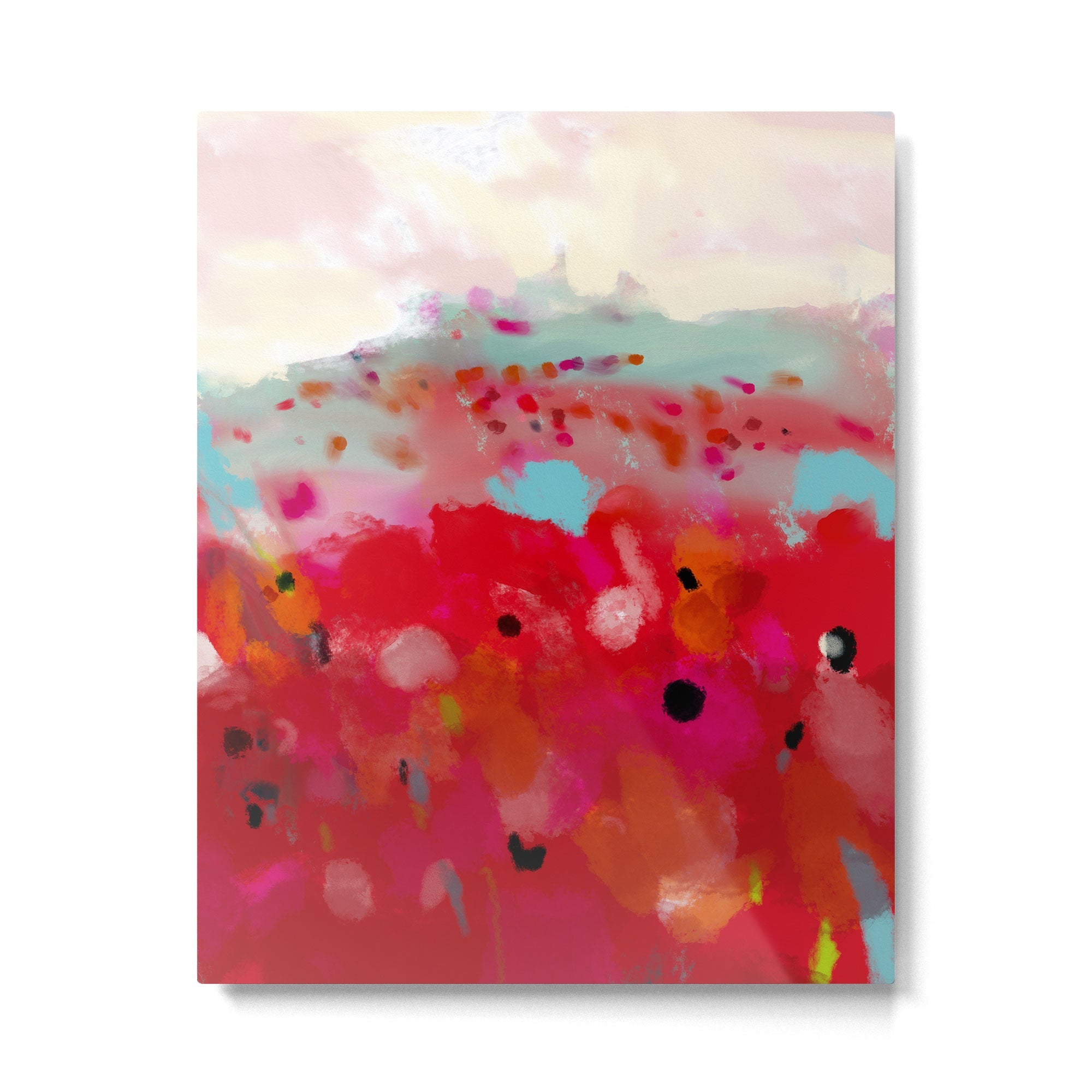 red poppies field abstract Metal Print