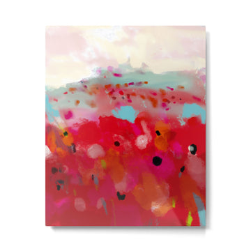 red poppies field abstract Metal Print