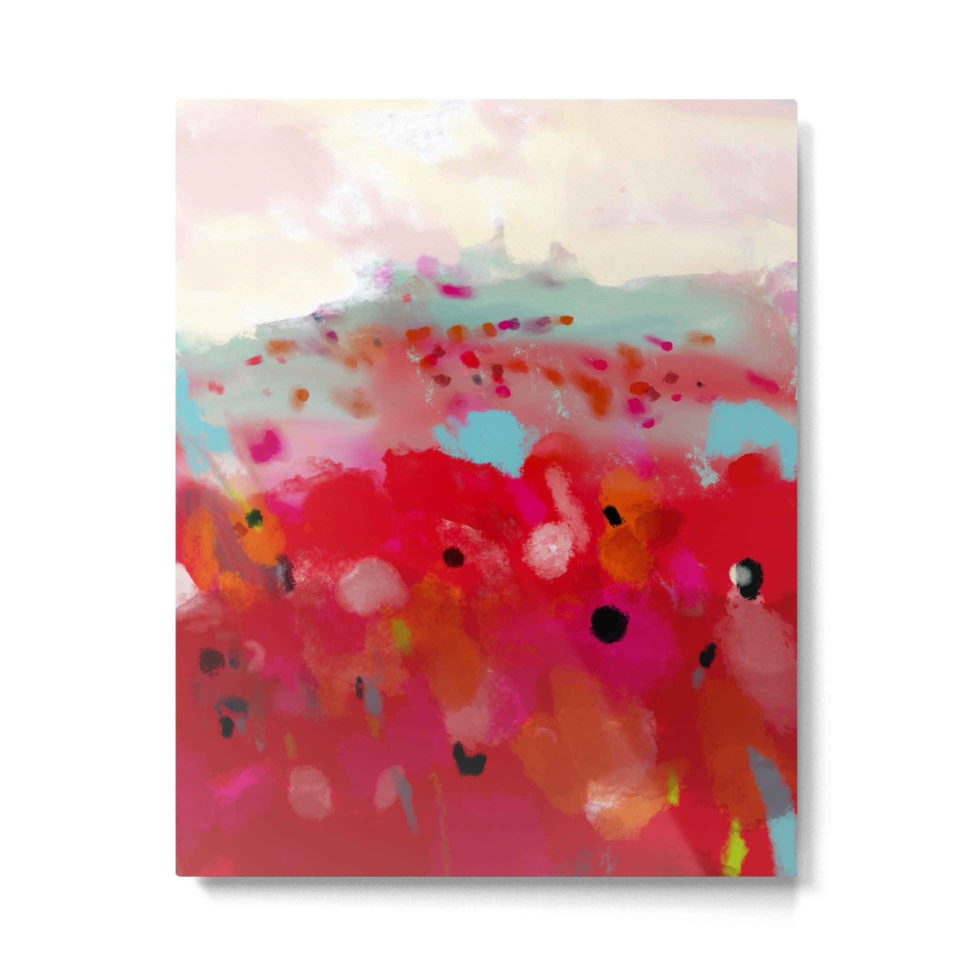 red poppies field abstract Metal Print