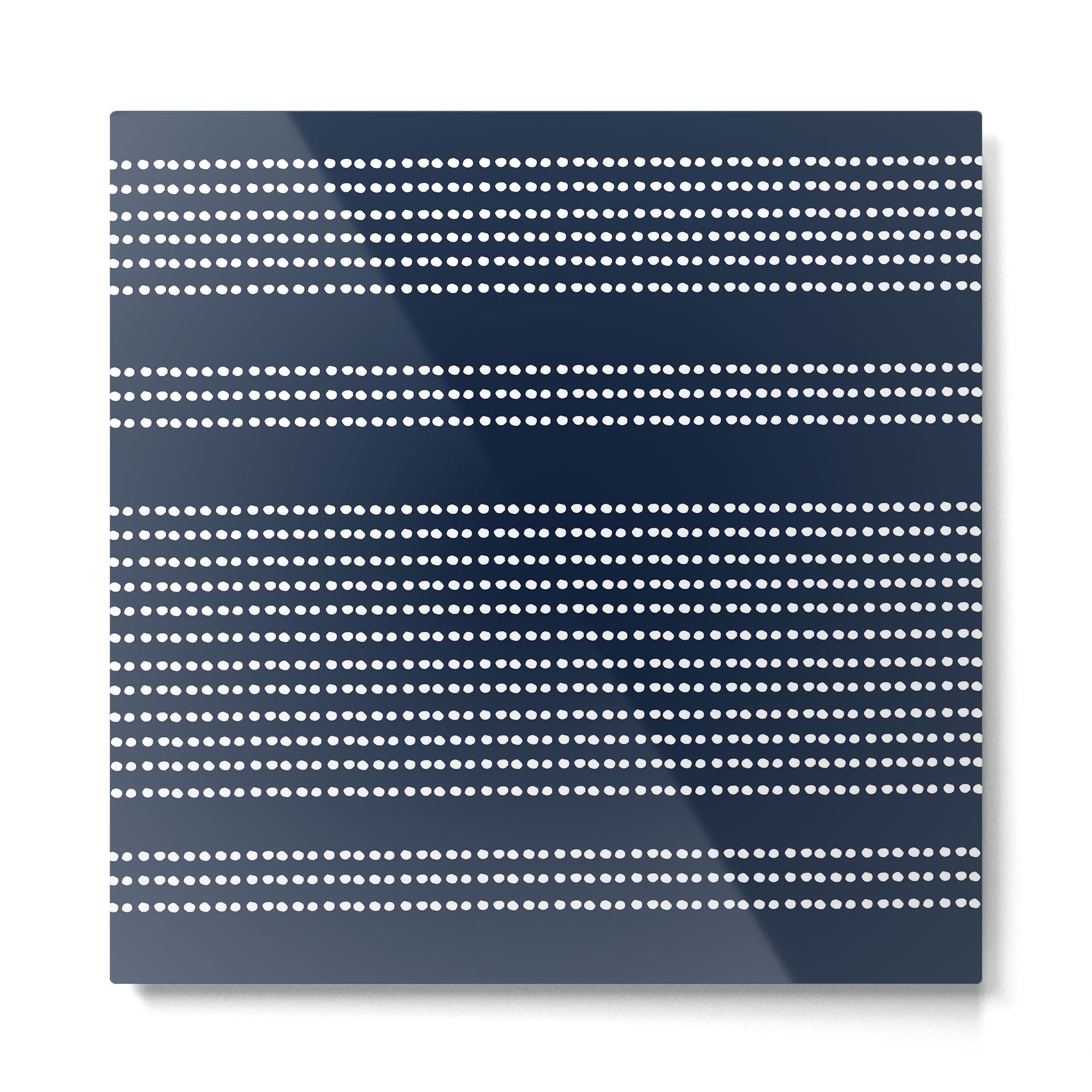 Spotted, African Pattern in Blue and White Metal Print