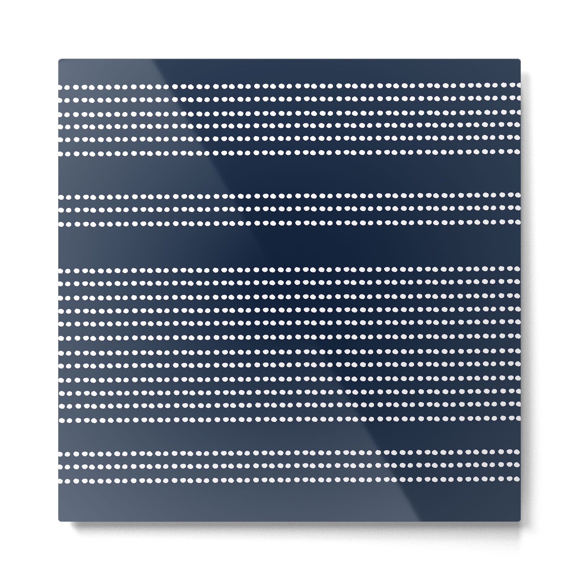 Spotted, African Pattern in Blue and White Metal Print
