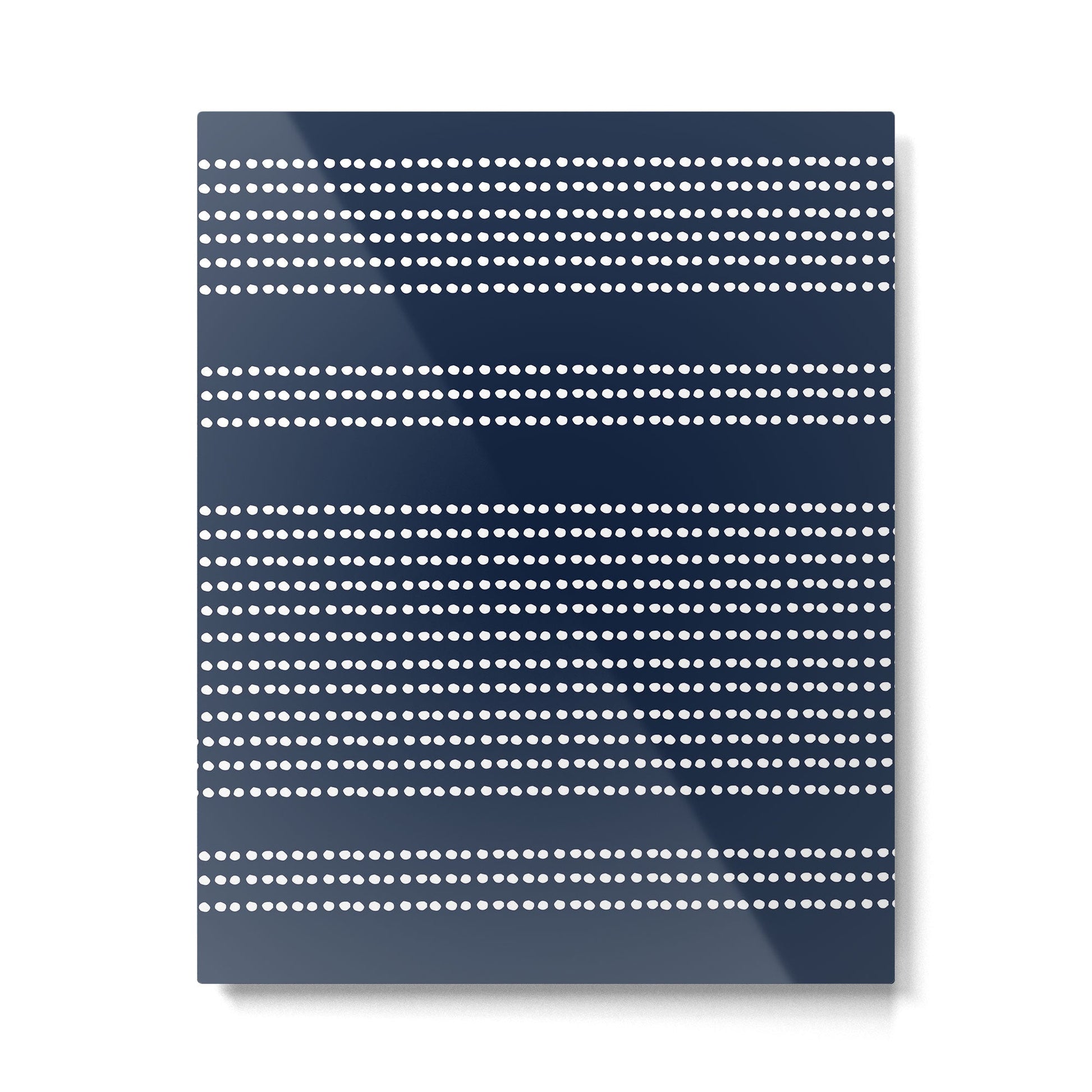 Spotted, African Pattern in Blue and White Metal Print
