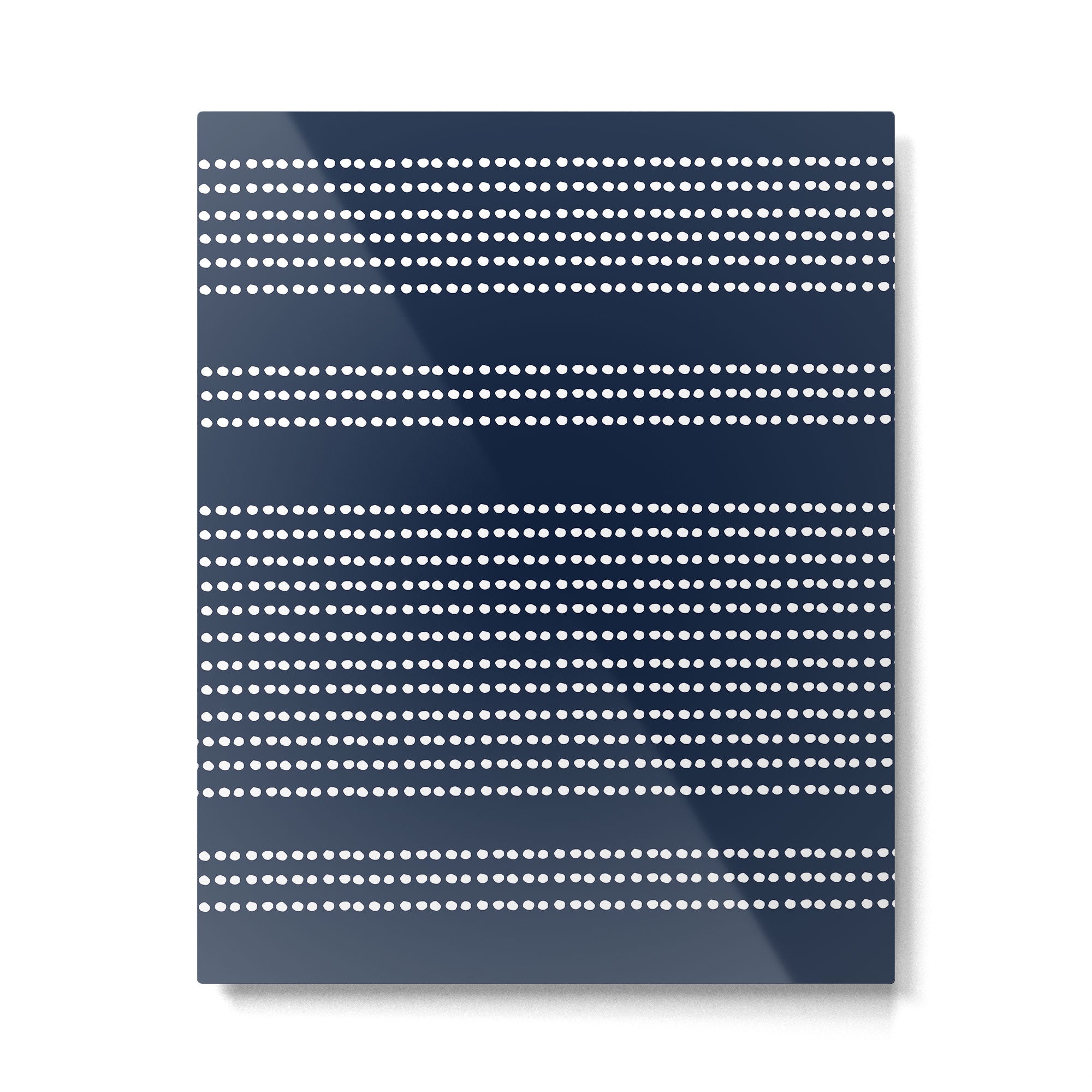 Spotted, African Pattern in Blue and White Metal Print