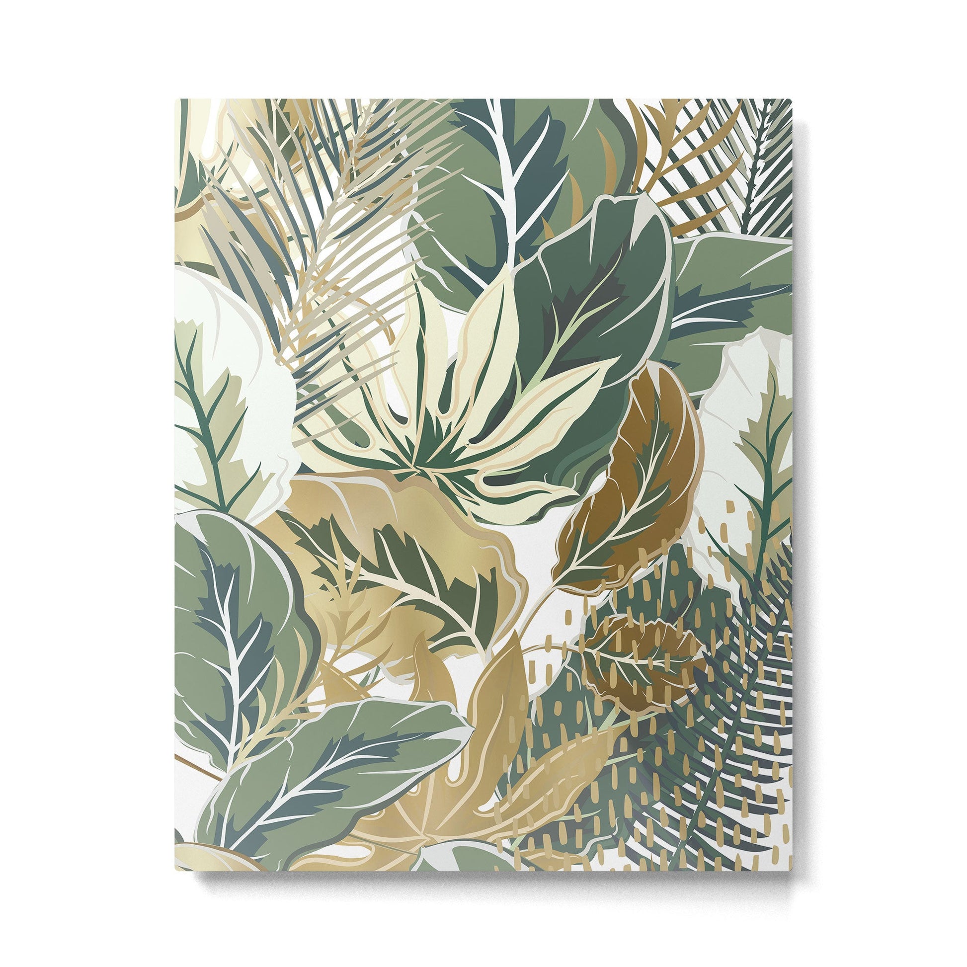 Wild Tropical Prints, Green and Gold Metal Print