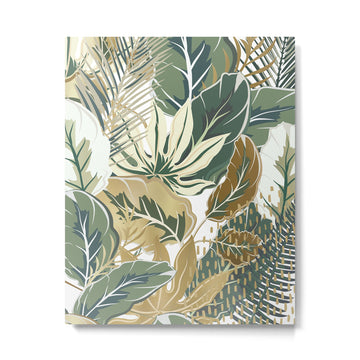 Wild Tropical Prints, Green and Gold Metal Print
