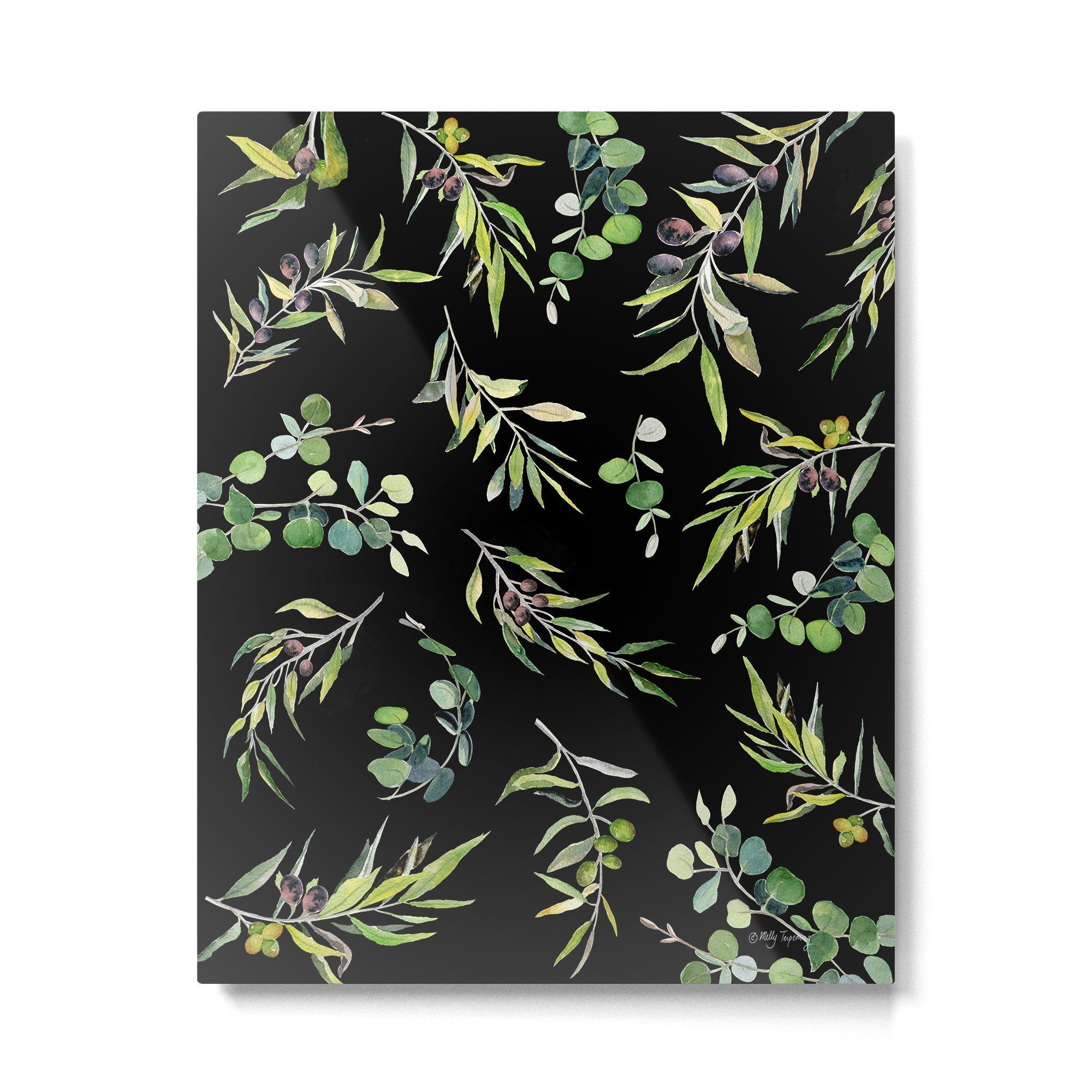 Eucalyptus and Olive Pattern  Metal Print