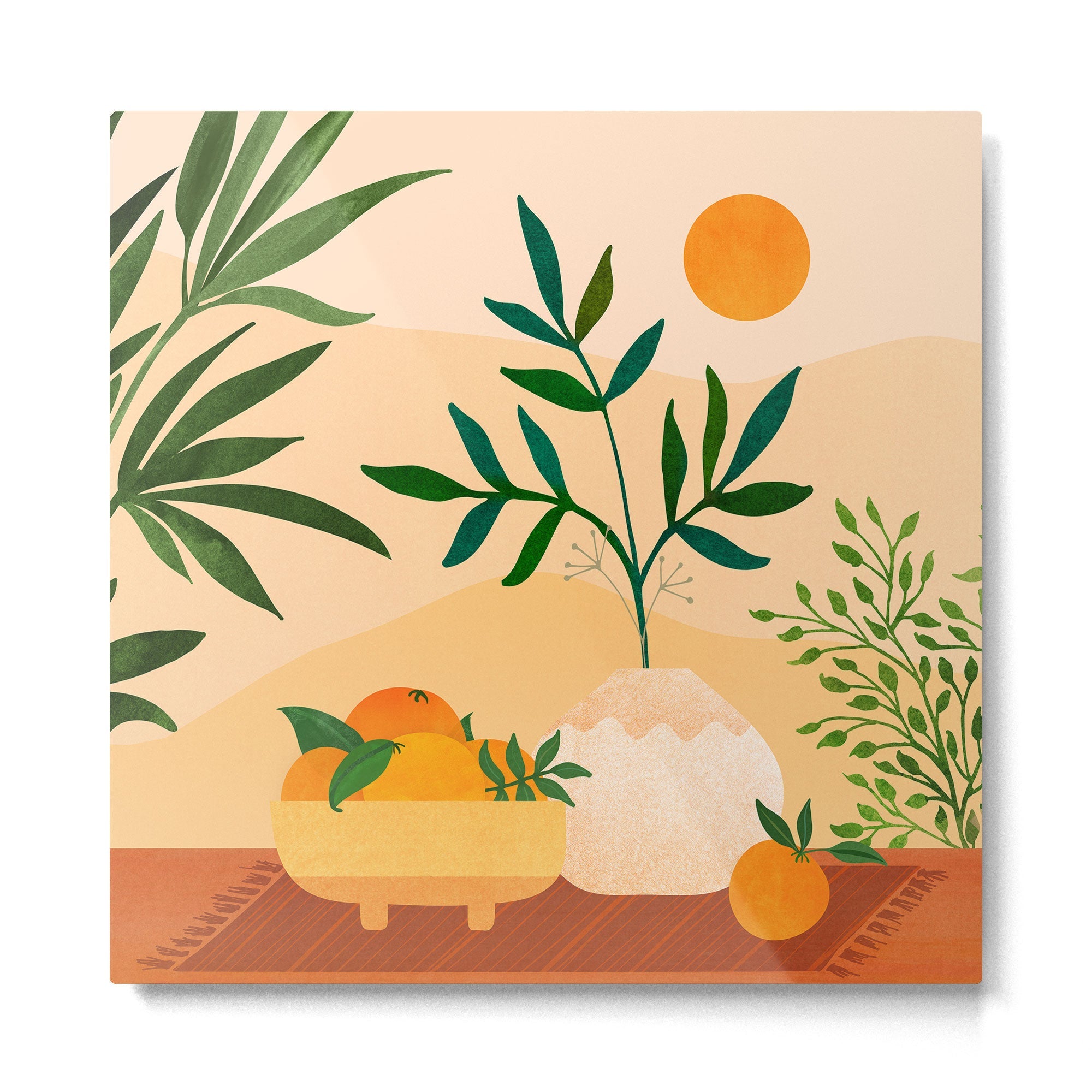 Bohemian Summer / Landscape Illustration Metal Print