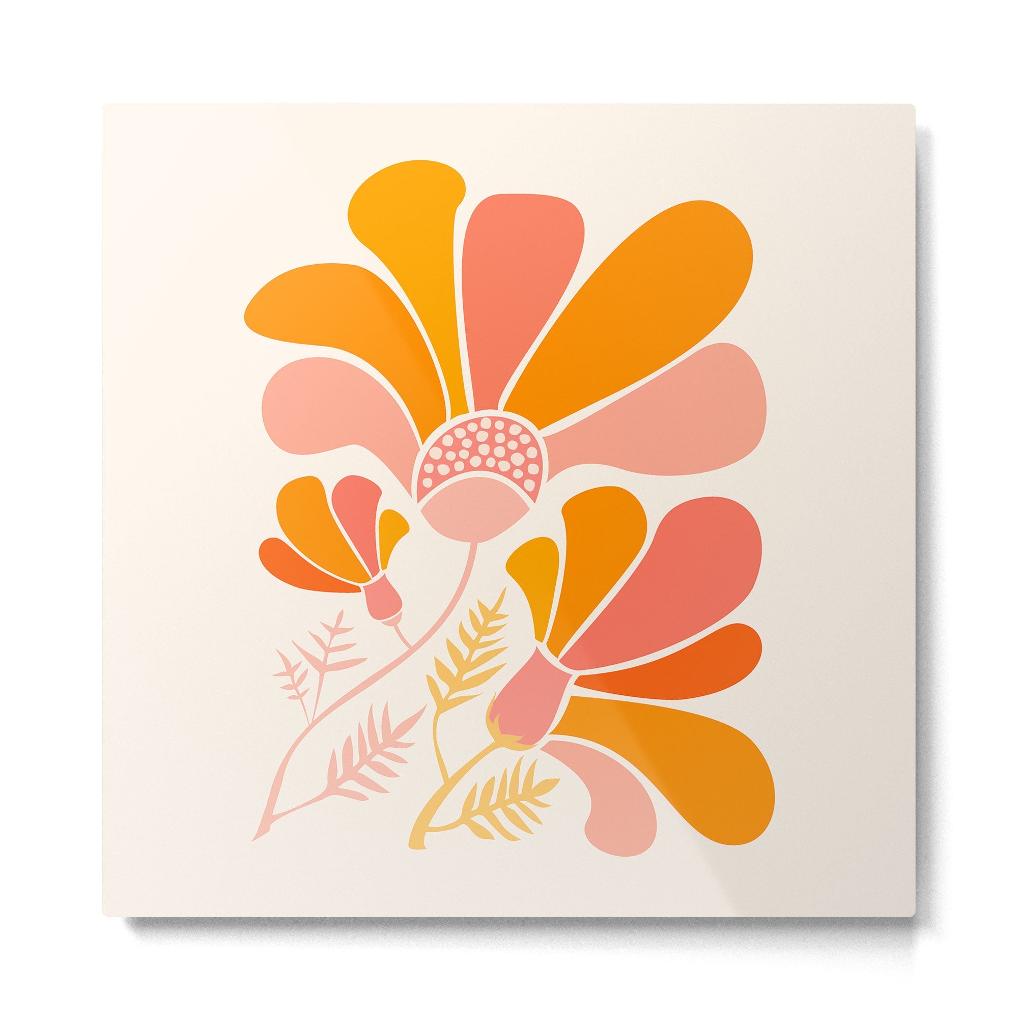 Floral Disco Party - 70s Style Wildflowers Metal Print