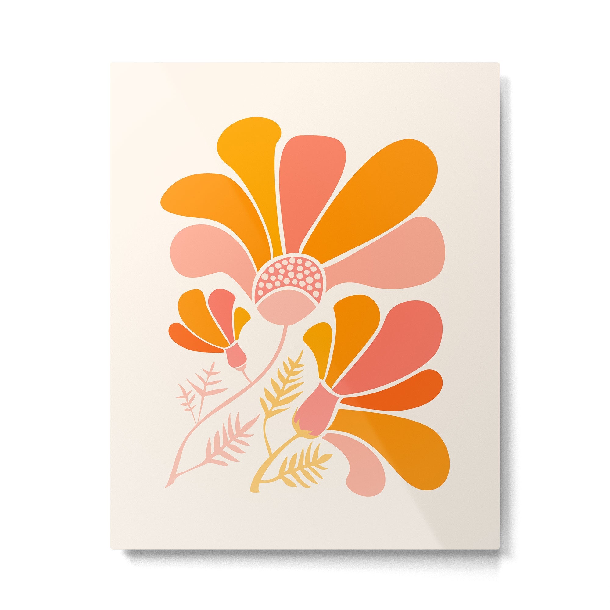 Floral Disco Party - 70s Style Wildflowers Metal Print