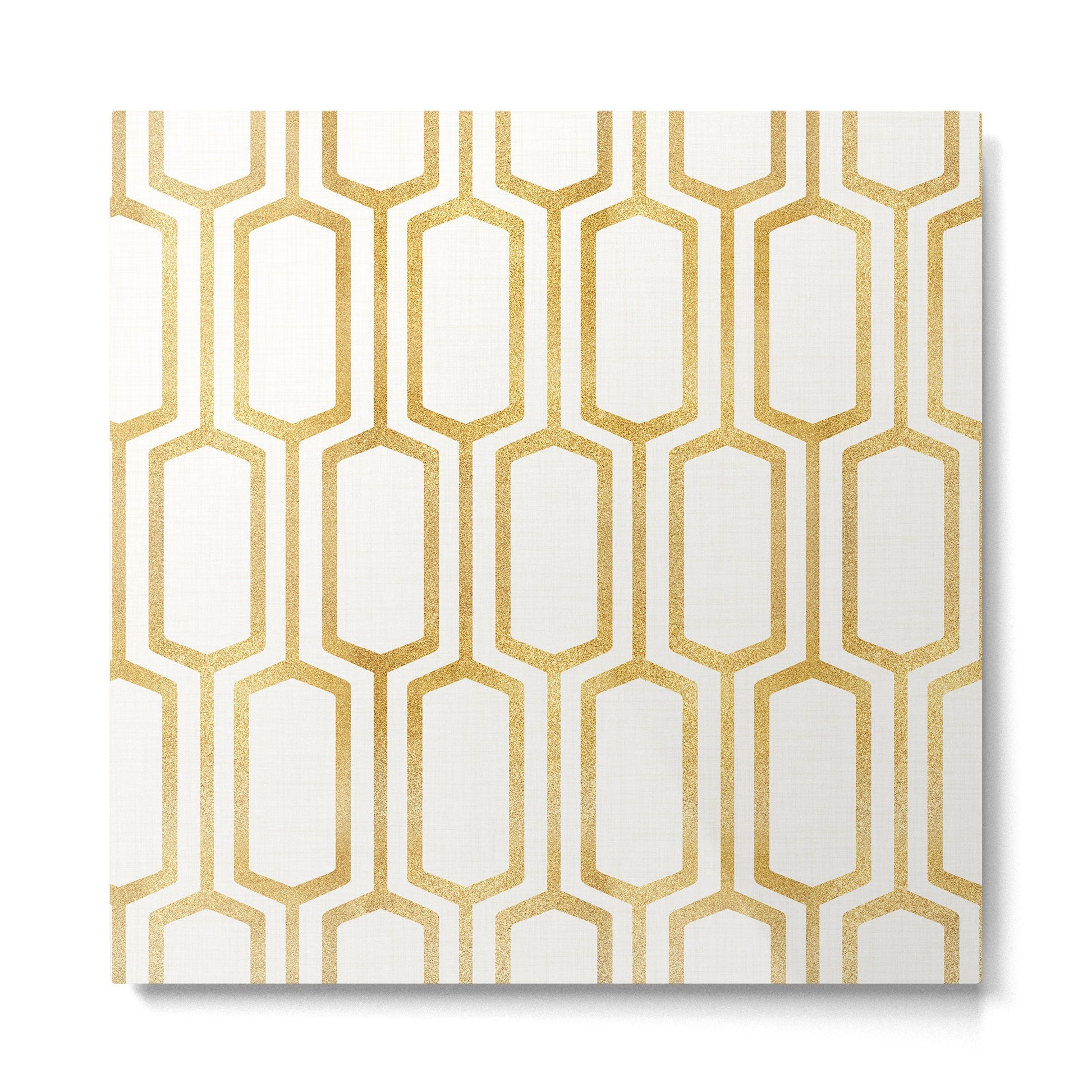 Mid Century Metallic Geometric Pattern Metal Print