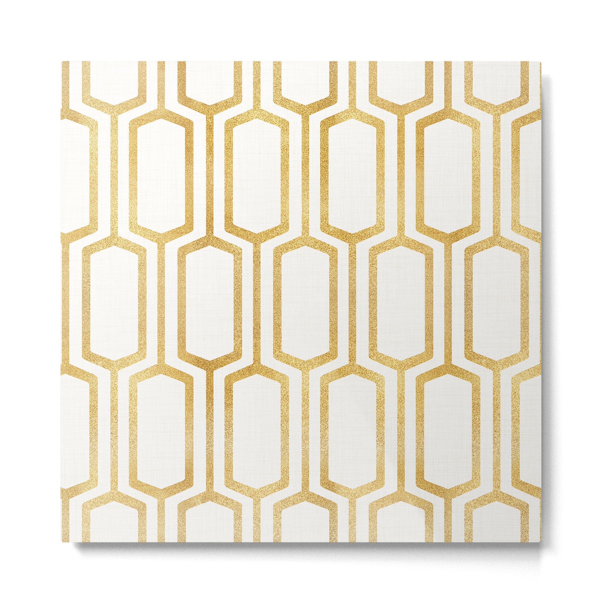 Mid Century Metallic Geometric Pattern Metal Print