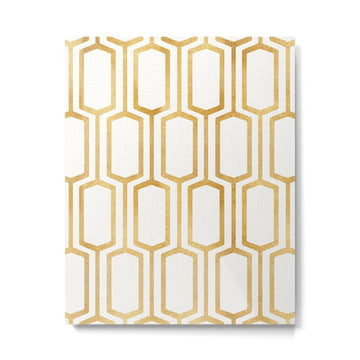 Mid Century Metallic Geometric Pattern Metal Print