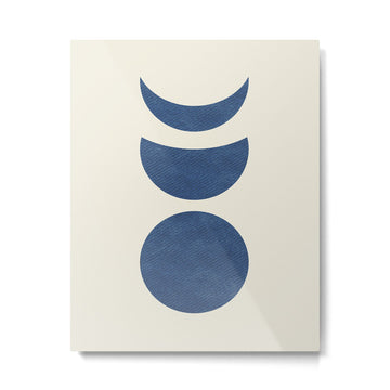 Lunar Phase - Blue Metal Print
