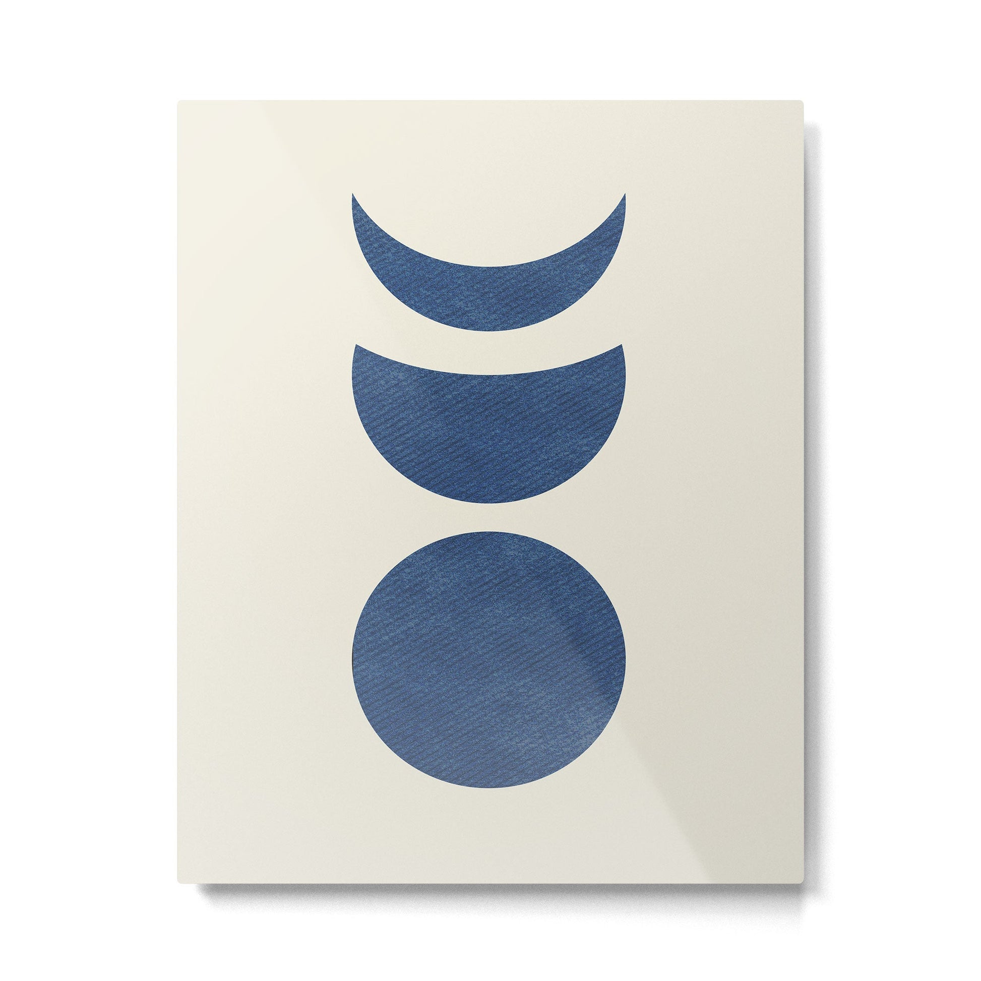 Lunar Phase - Blue Metal Print