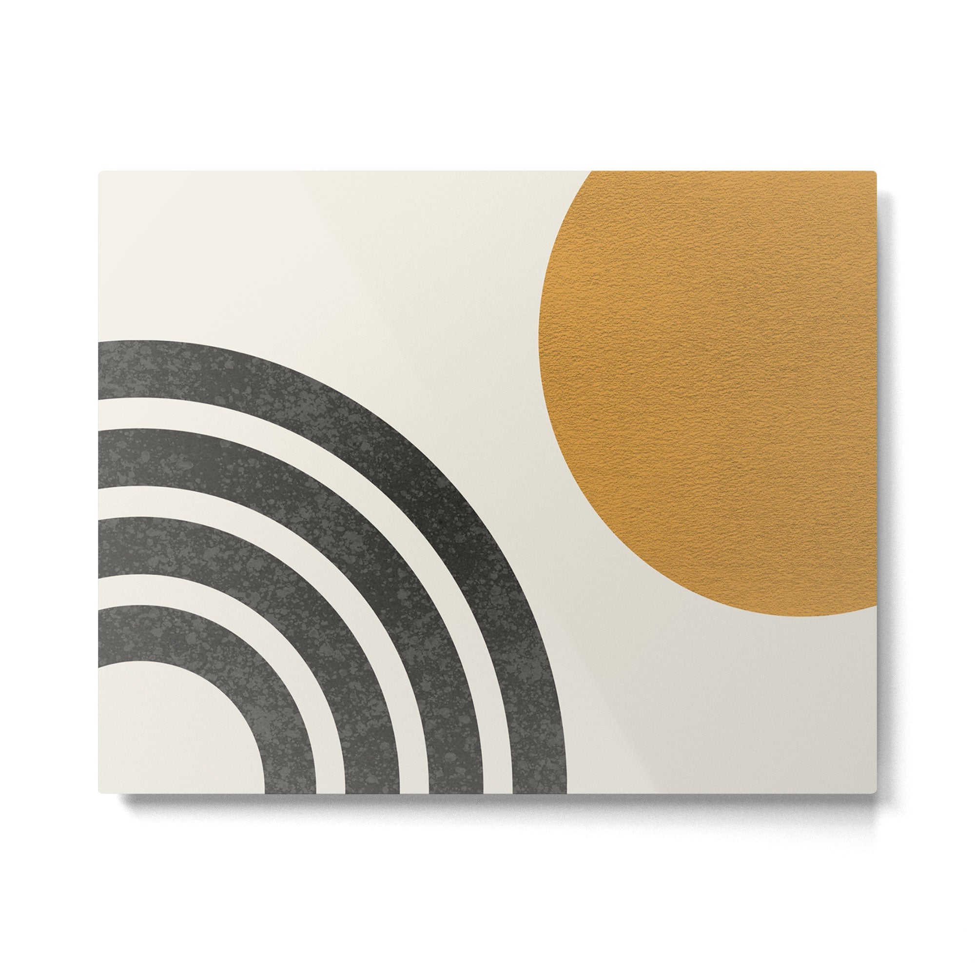 Mid century modern landscape - Sun and Rainbow  Metal Print