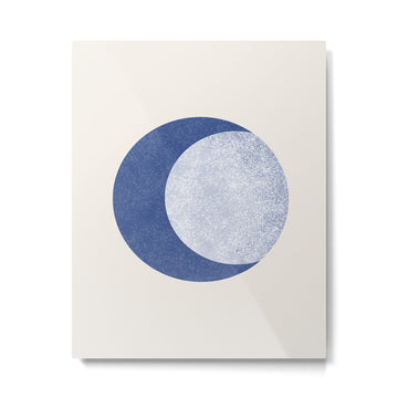 Moon Crescent - Blue Metal Print