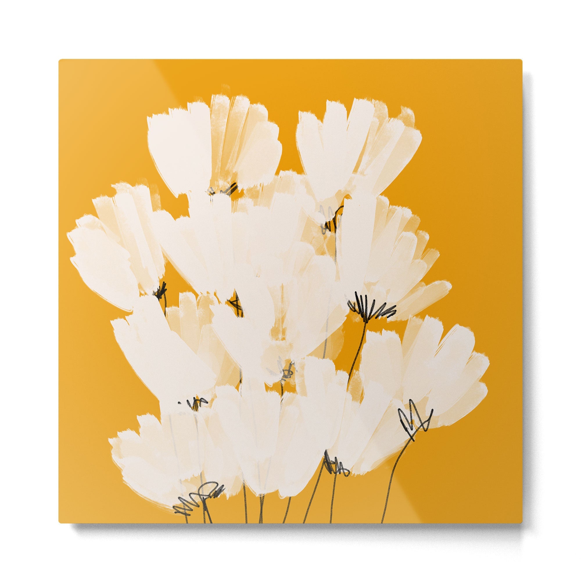 Flowers In Tangerine Metal Print