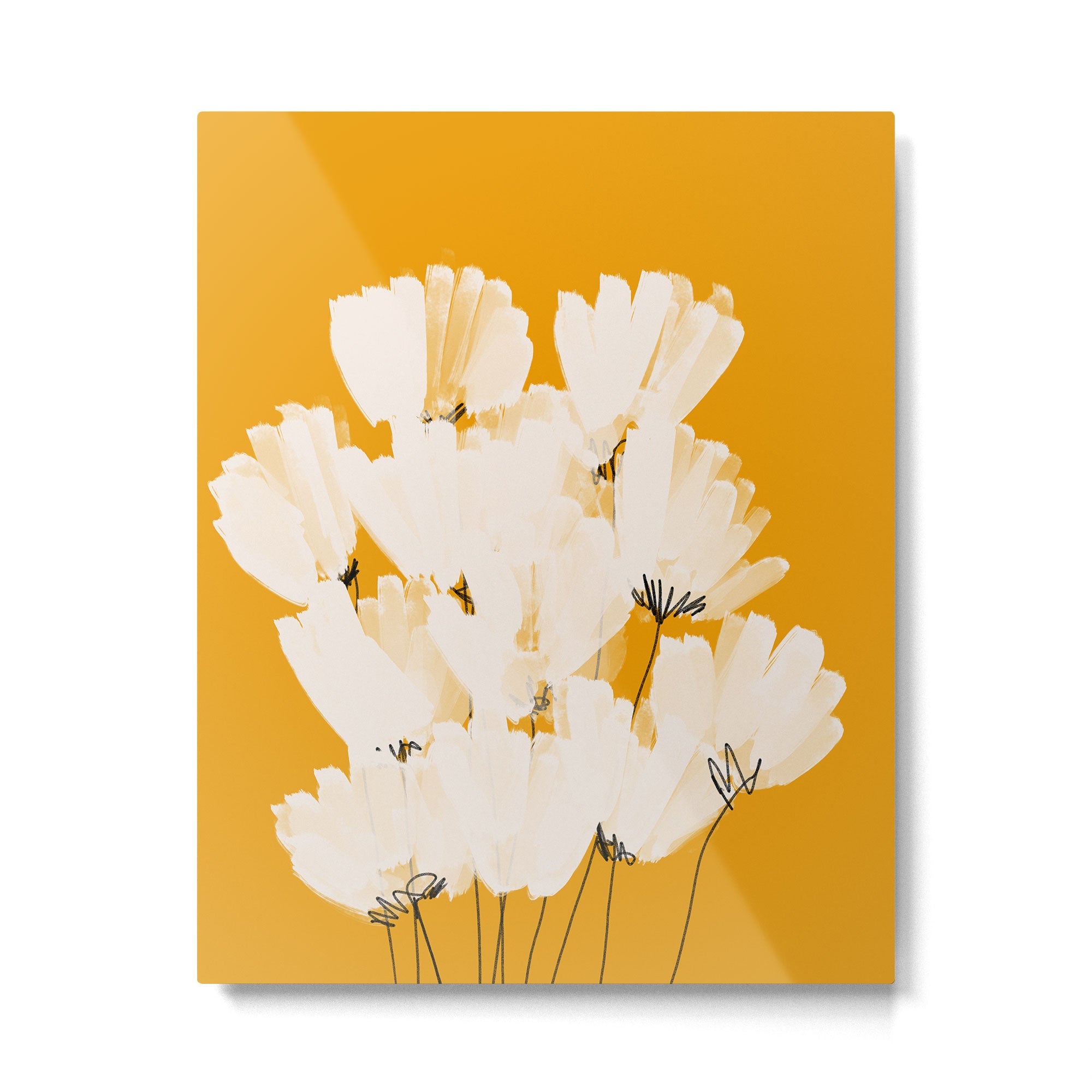 Flowers In Tangerine Metal Print