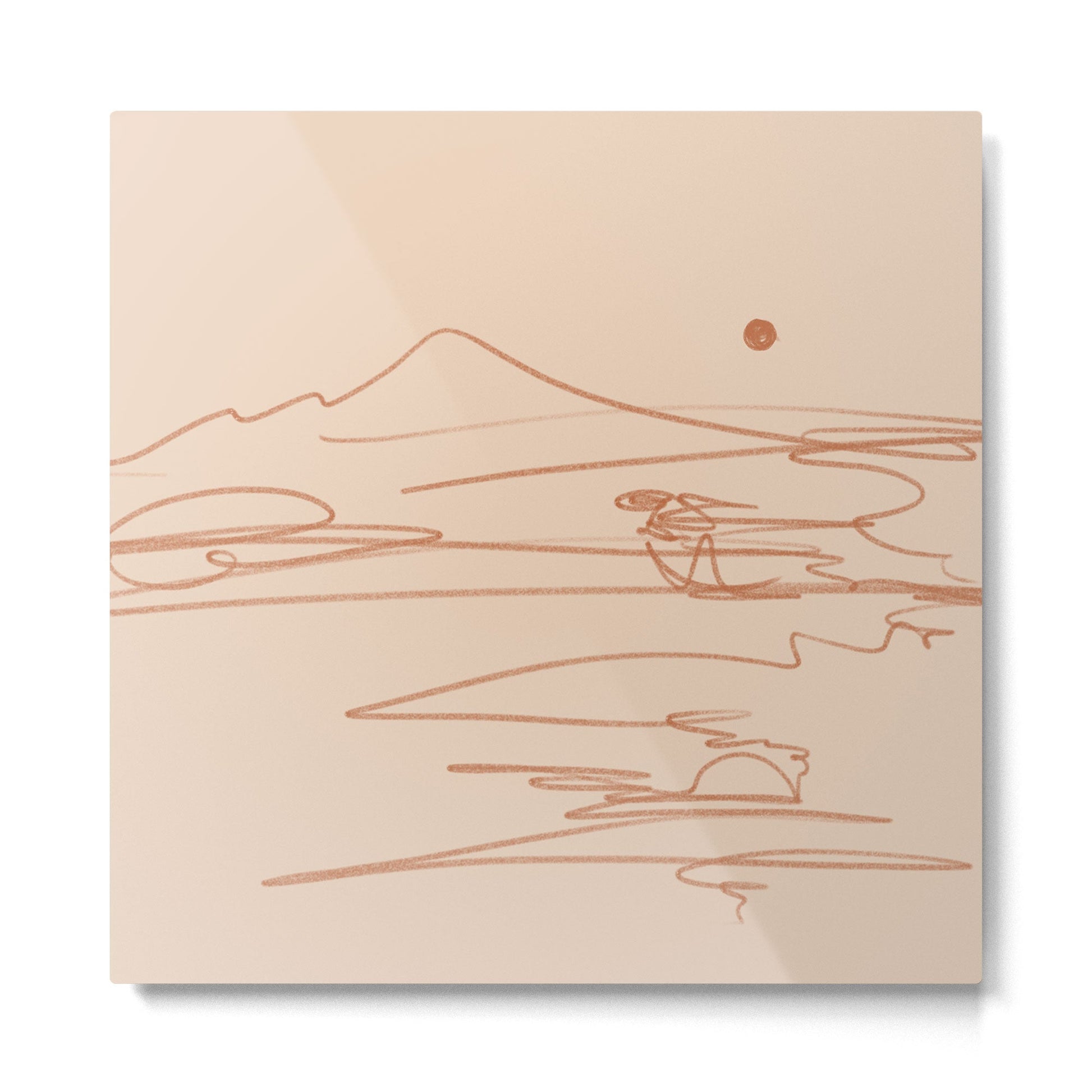 Line Mountain Sunset. Metal Print