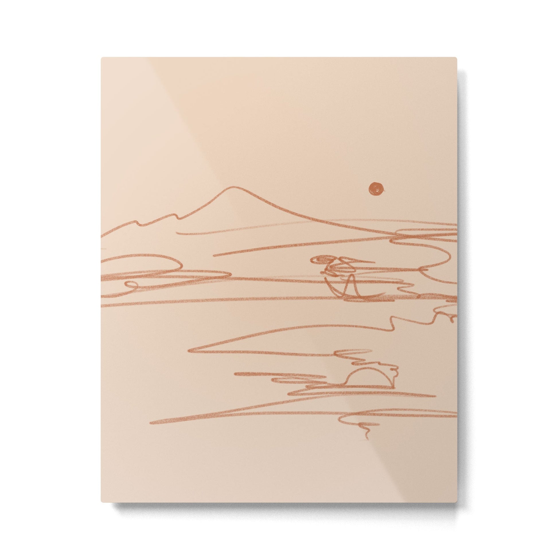 Line Mountain Sunset. Metal Print