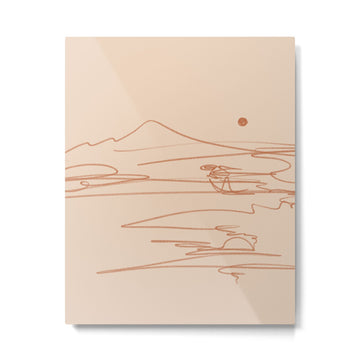 Line Mountain Sunset. Metal Print