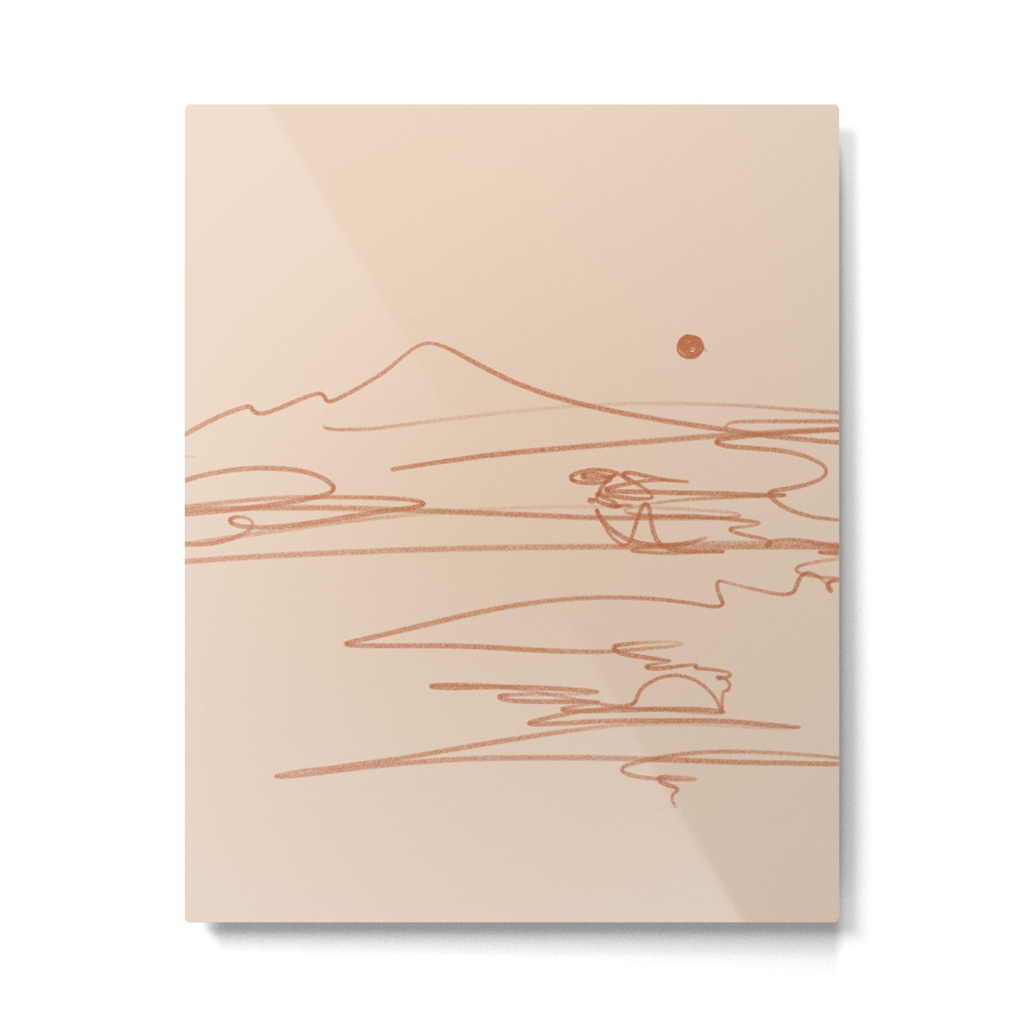 Line Mountain Sunset. Metal Print
