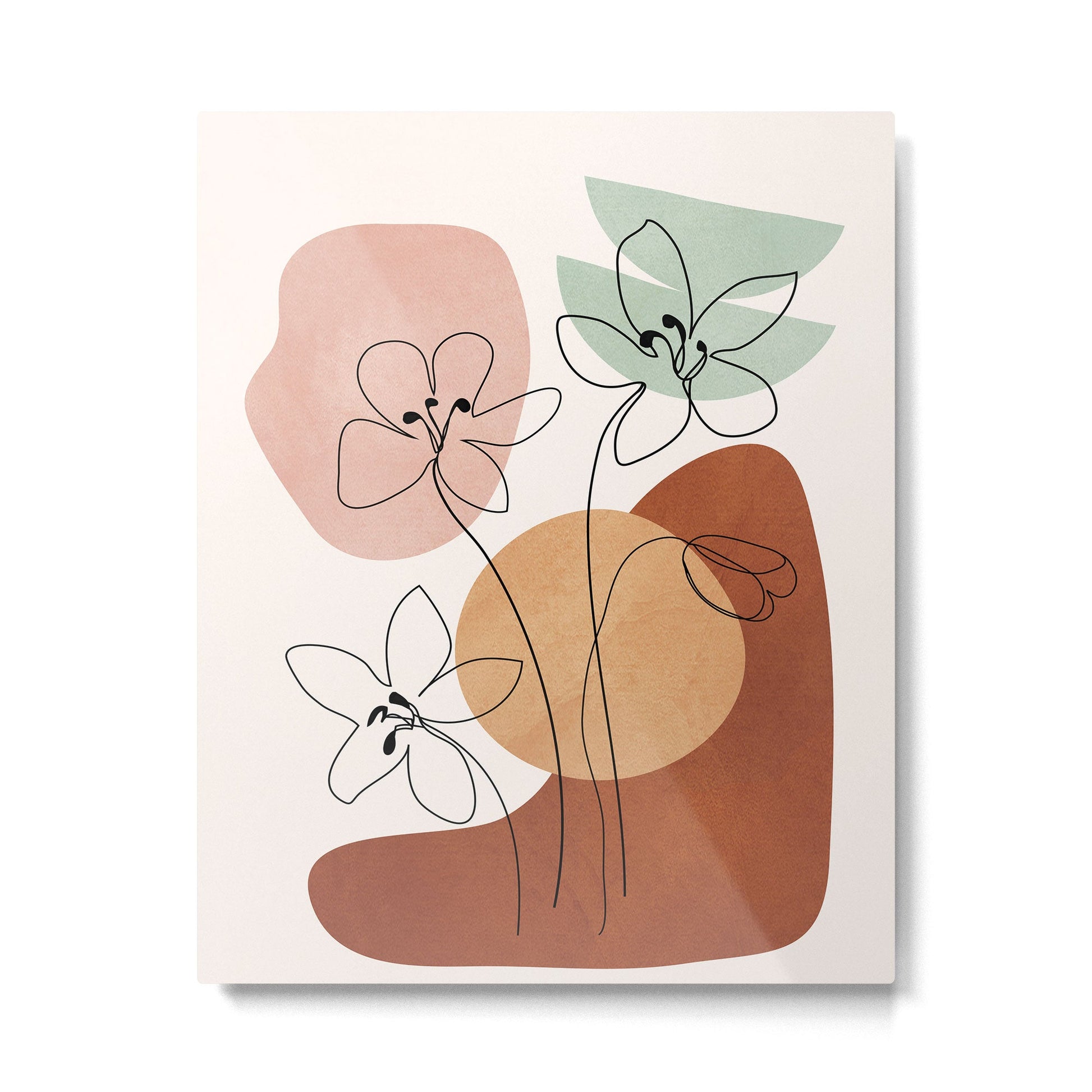 Minimal Abstract Flowers 04 Metal Print