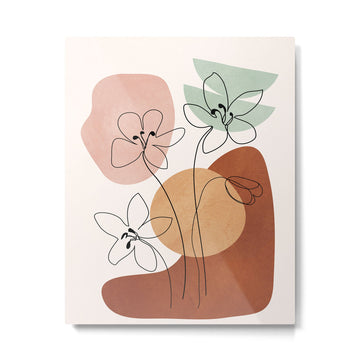 Minimal Abstract Flowers 04 Metal Print