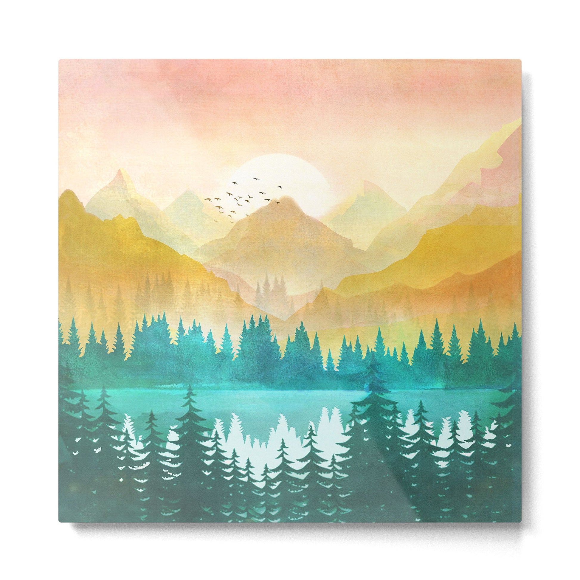 Summer Mountain Sunrise Metal Print