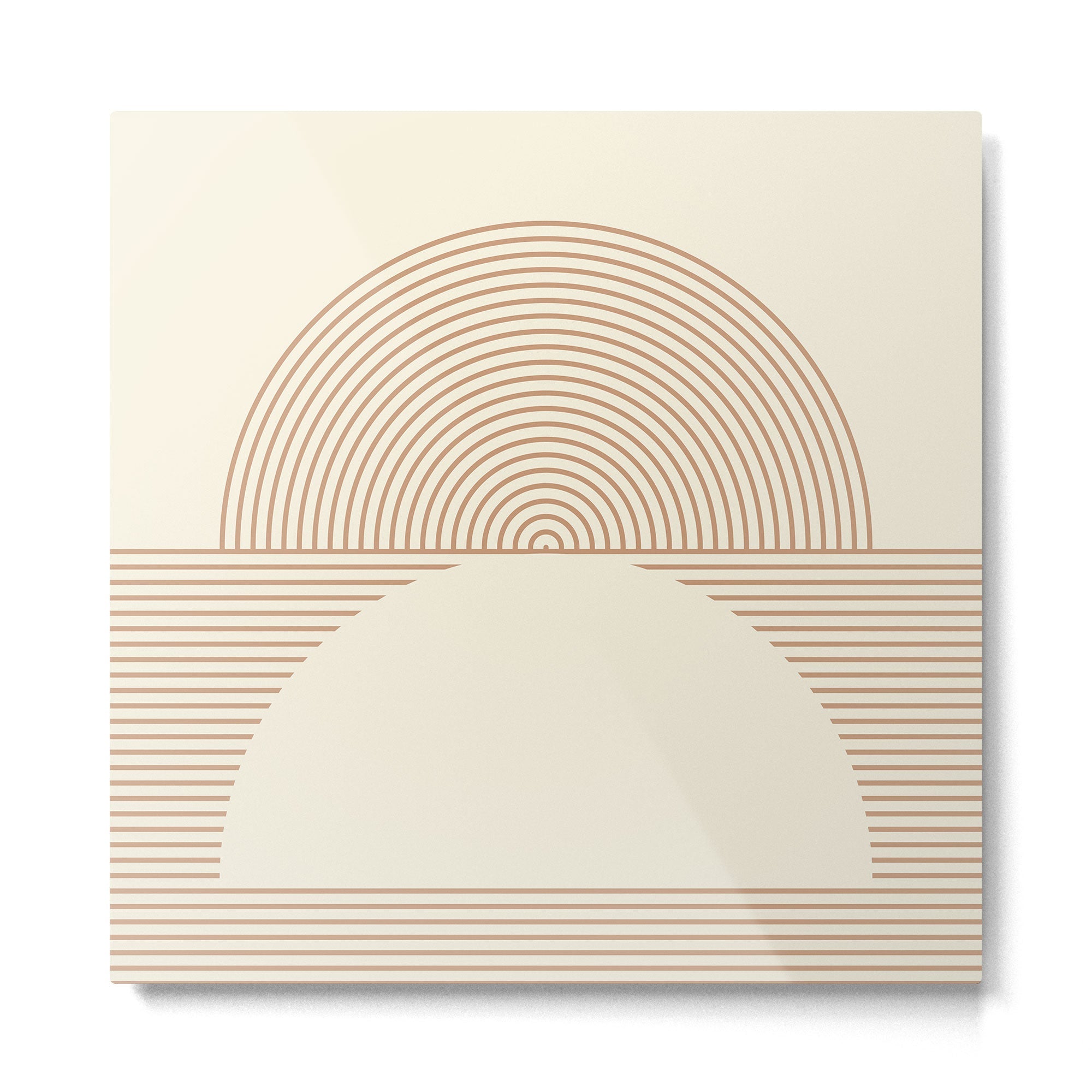 Geometric lines in Shades of Coffee and Latte 4 (Sunrise and Sunset) Metal Print