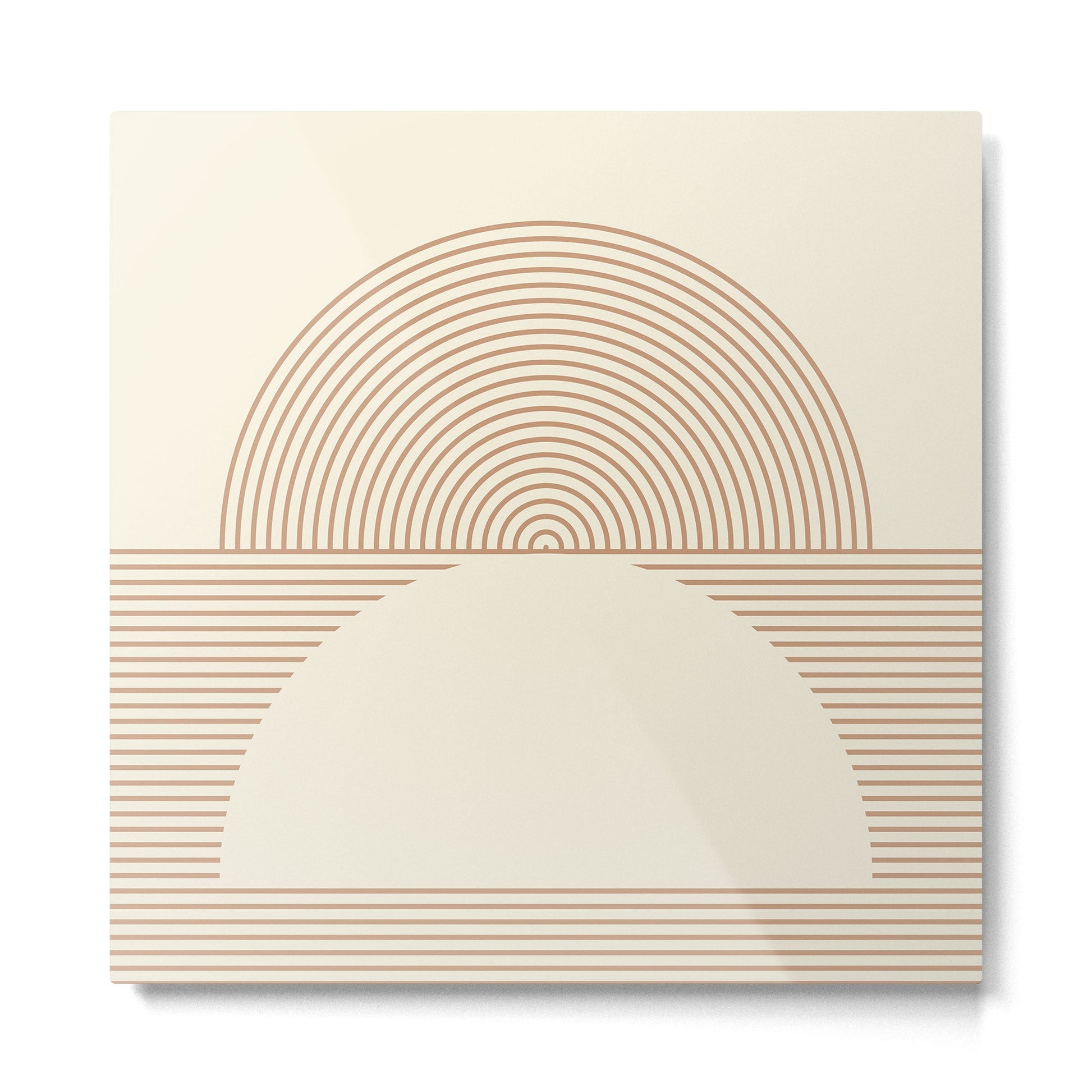 Geometric lines in Shades of Coffee and Latte 4 (Sunrise and Sunset) Metal Print