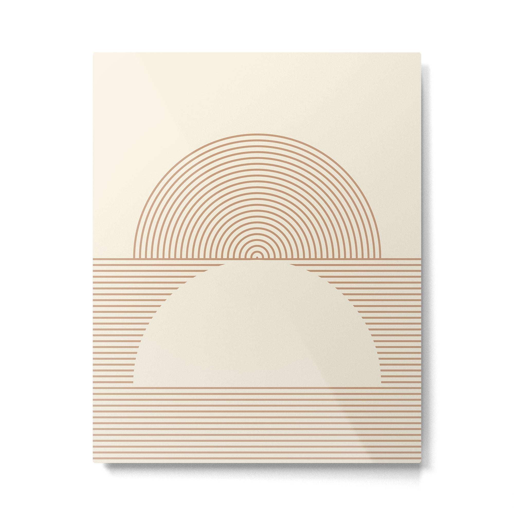 Geometric lines in Shades of Coffee and Latte 4 (Sunrise and Sunset) Metal Print