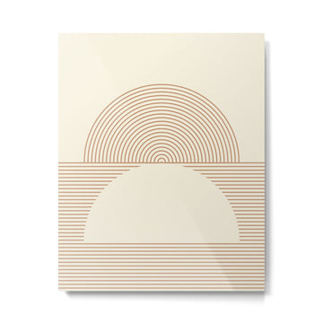 Geometric lines in Shades of Coffee and Latte 4 (Sunrise and Sunset) Metal Print