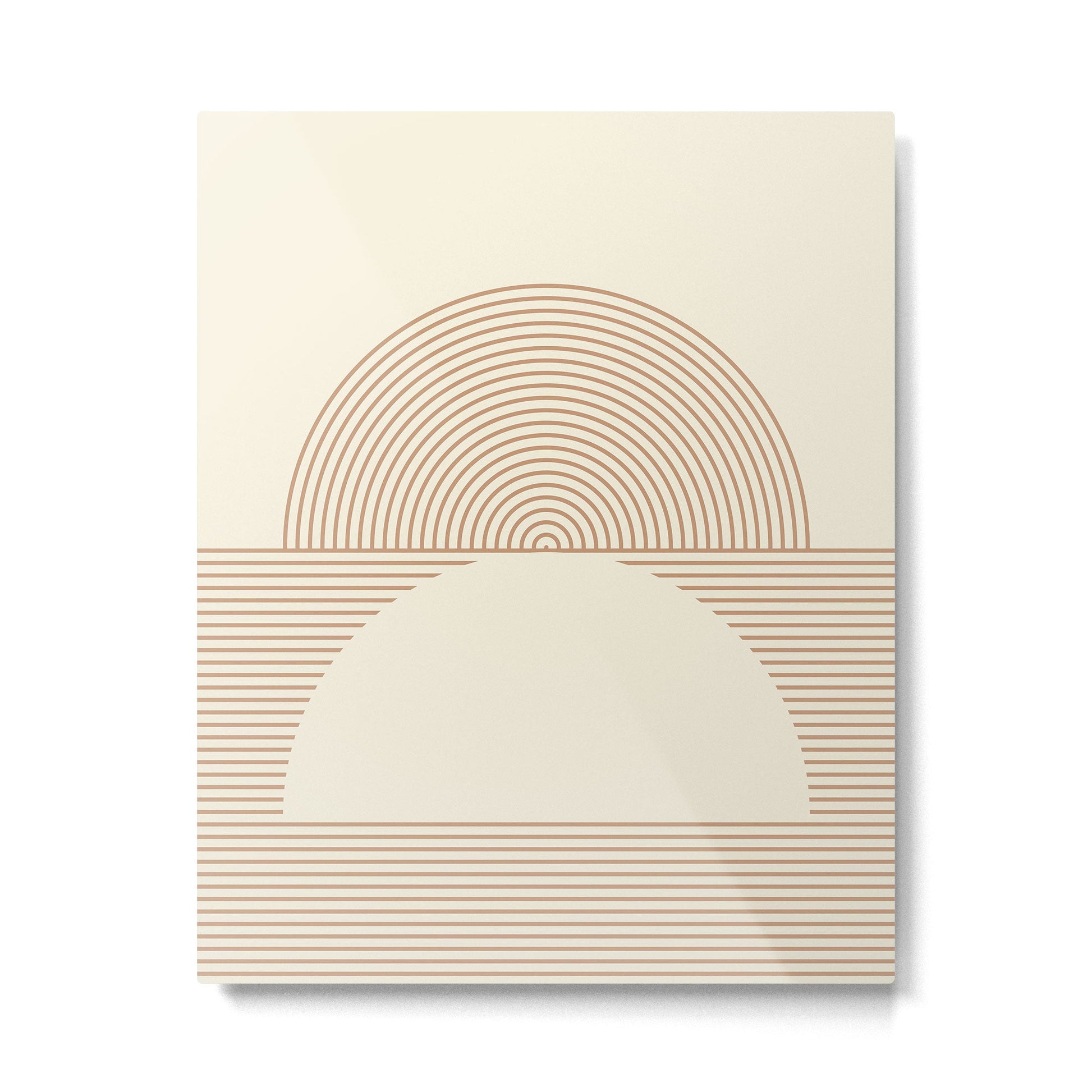 Geometric lines in Shades of Coffee and Latte 4 (Sunrise and Sunset) Metal Print