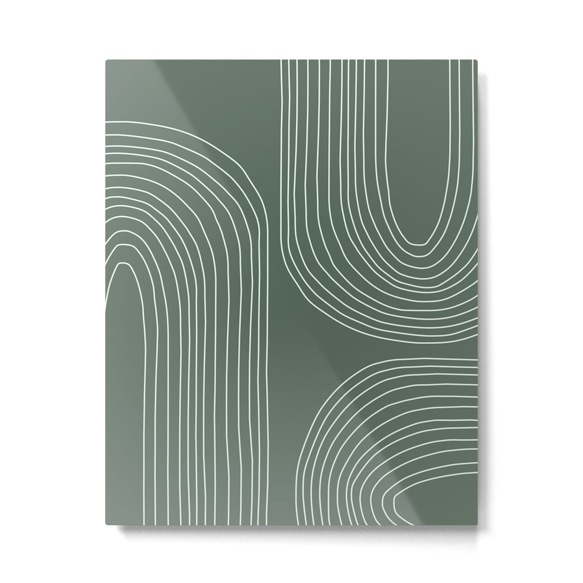 Hand drawn Geometric Lines in Forest Green 3 Metal Print