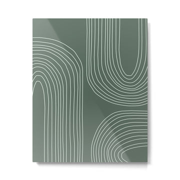 Hand drawn Geometric Lines in Forest Green 3 Metal Print