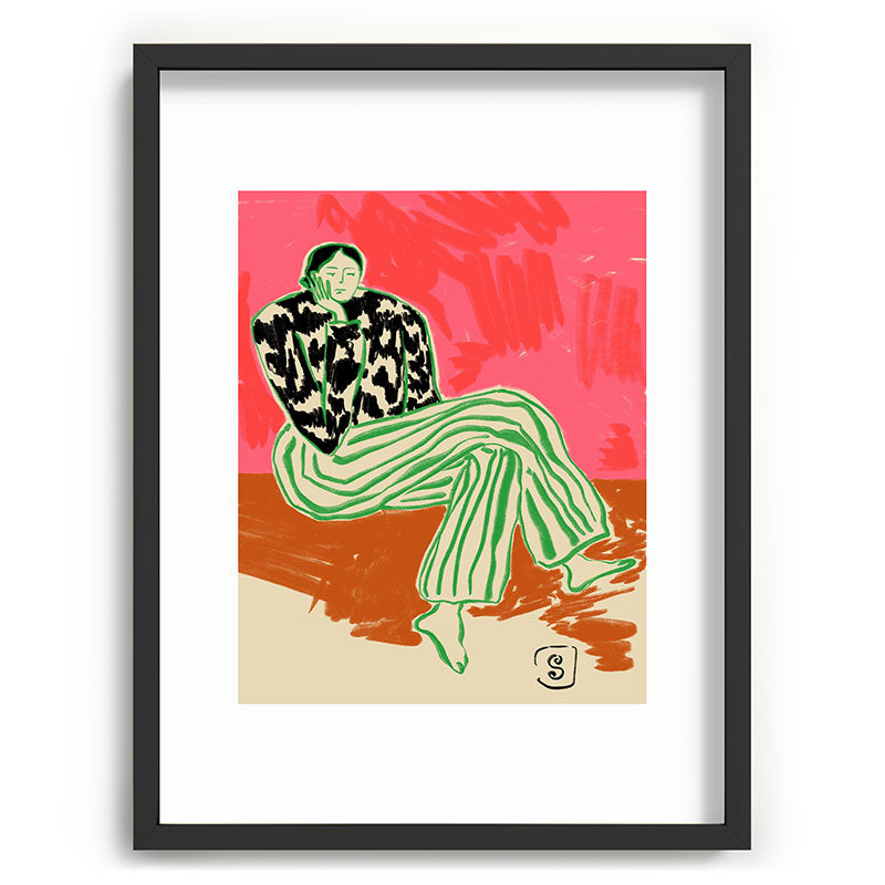 CALM WOMAN PORTRAIT Framed Art Print