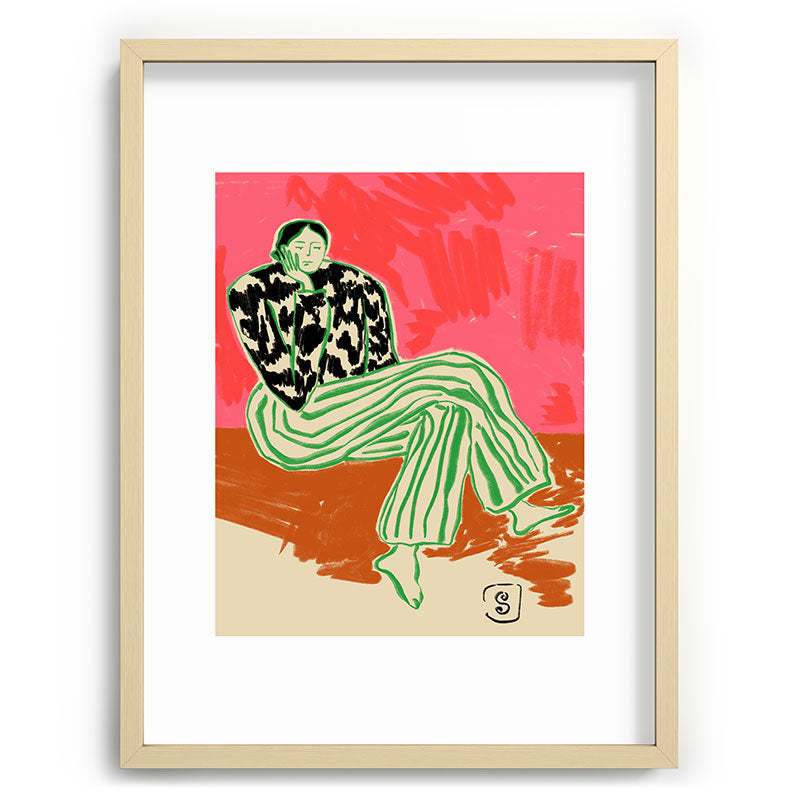 CALM WOMAN PORTRAIT Framed Art Print