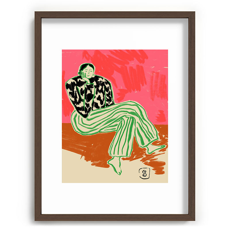 CALM WOMAN PORTRAIT Framed Art Print