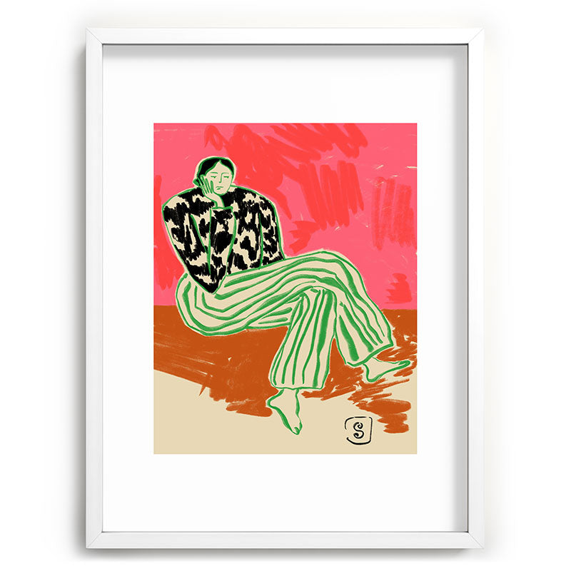 CALM WOMAN PORTRAIT Framed Art Print