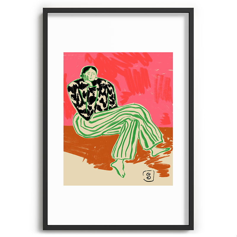 CALM WOMAN PORTRAIT Framed Art Print