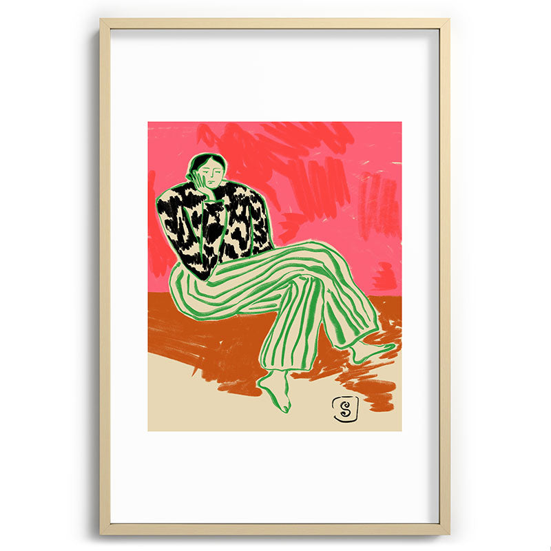 CALM WOMAN PORTRAIT Framed Art Print