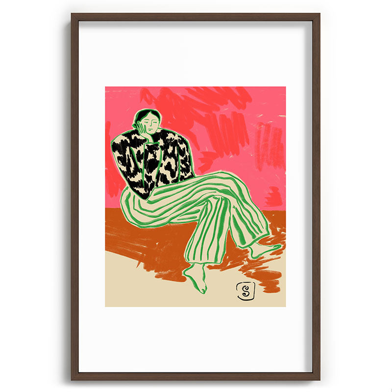 CALM WOMAN PORTRAIT Framed Art Print