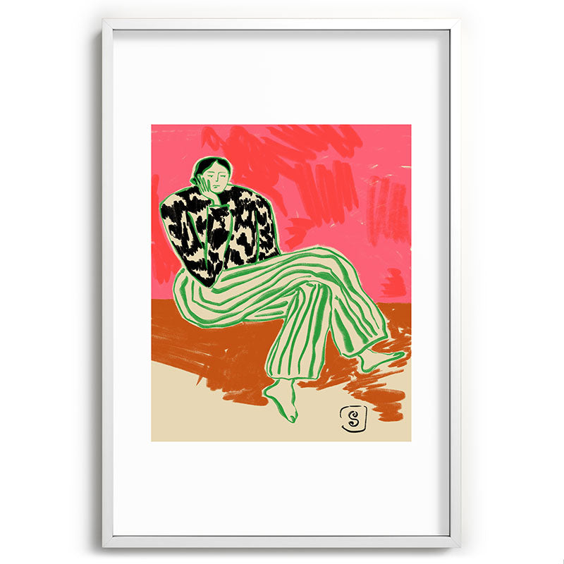 CALM WOMAN PORTRAIT Framed Art Print