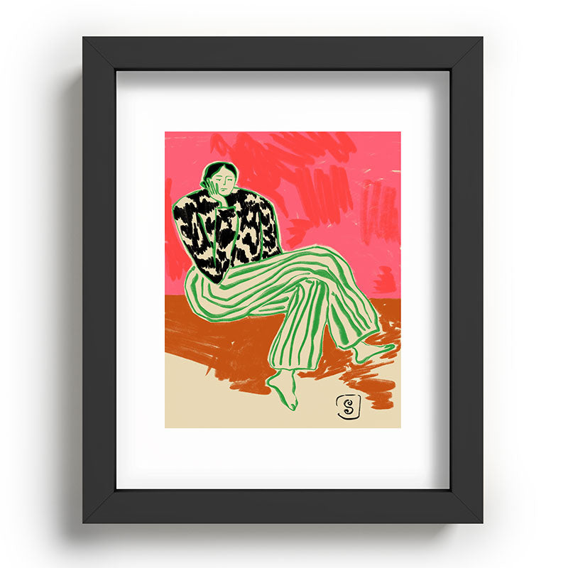 CALM WOMAN PORTRAIT Framed Art Print