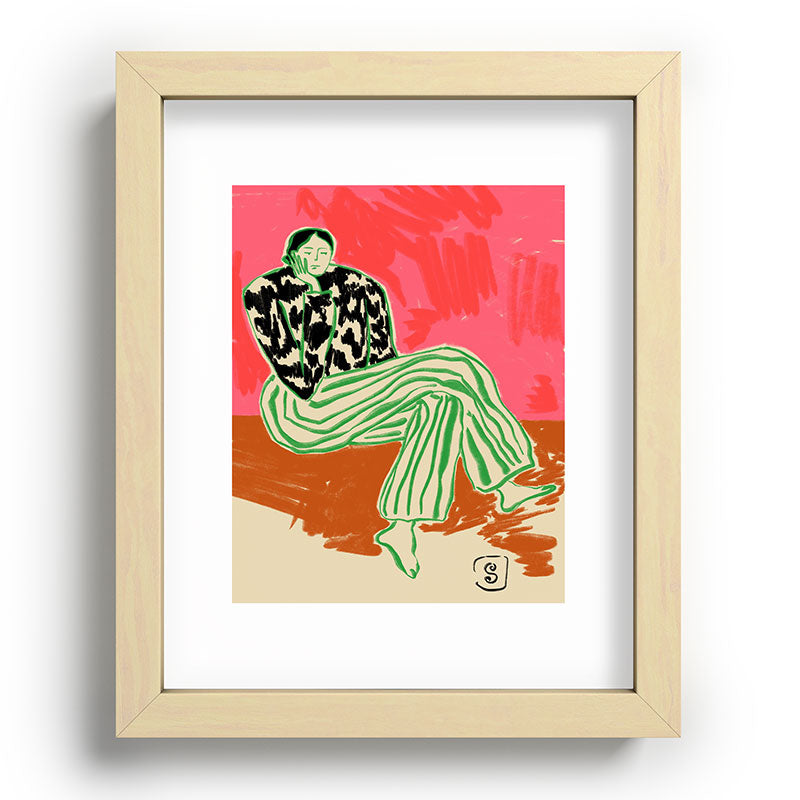 CALM WOMAN PORTRAIT Framed Art Print
